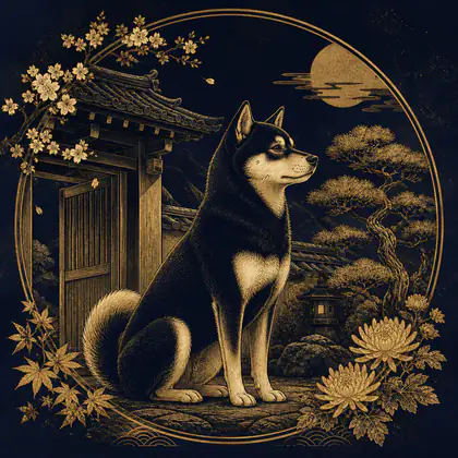 犬を描いた戌の十二支イラスト
