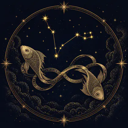 魚座の星座イラスト